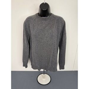 Goodthreads Sweater Medium Lambswool Crewneck Raglan Sleeve Charcoal Grey Knit